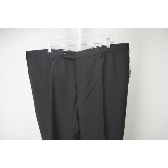 Burberry London Solid Black Slim Fit 100% Wool Dress Pants Sz 60 NEW